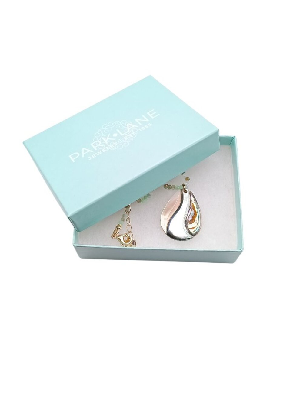 Park Lane Ariel Teardrop Pendant Necklace With Beaded Chain In Gift Box